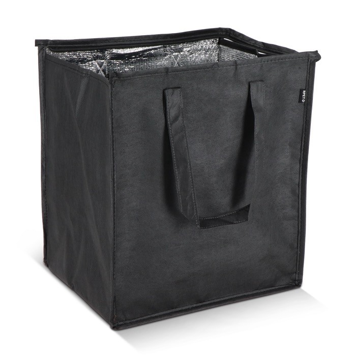 Bolsa nevera grande para llevar con forro de aluminio en el interior color negro segunda vista Bolsa nevera grande para llevar con forro de aluminio en el interior color negro segunda vista