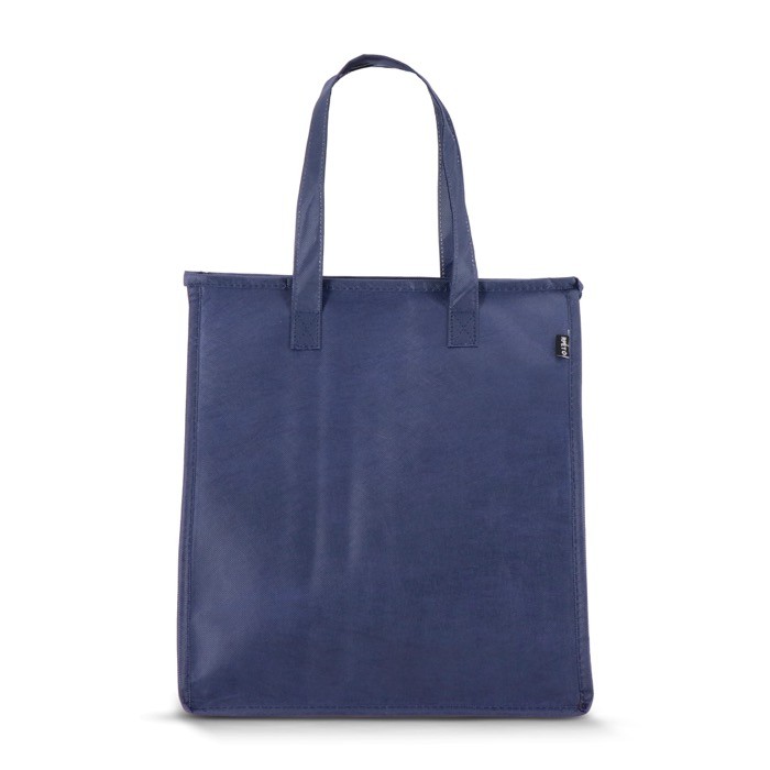 Bolsa nevera grande para llevar con forro de aluminio en el interior color azul oscuro tercera vista Bolsa nevera grande para llevar con forro de aluminio en el interior color azul oscuro tercera vista