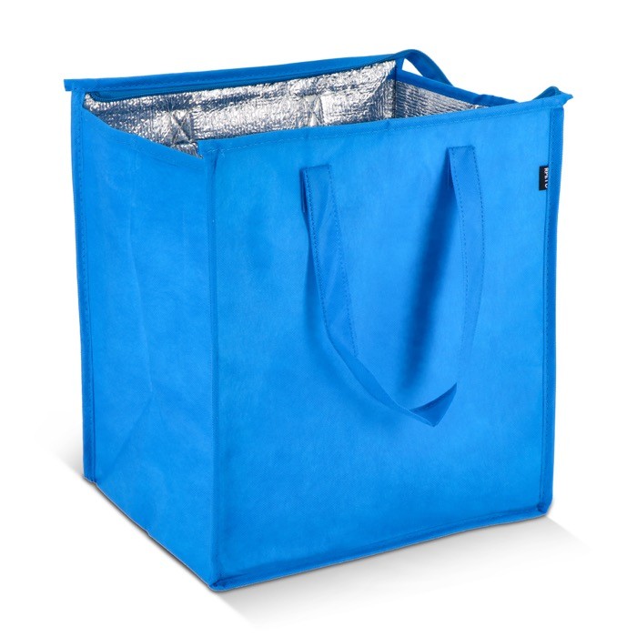 Bolsa nevera grande para llevar con forro de aluminio en el interior color azul claro segunda vista Bolsa nevera grande para llevar con forro de aluminio en el interior color azul claro segunda vista