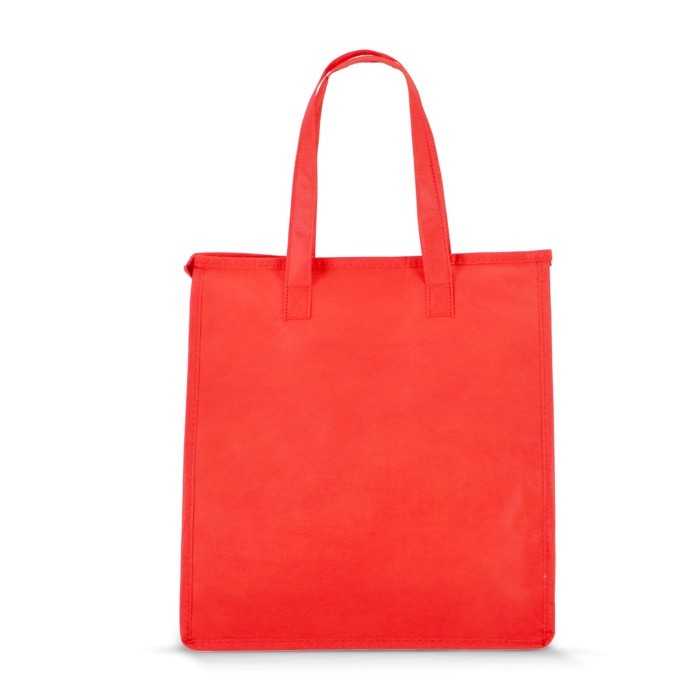 Bolsa nevera grande para llevar con forro de aluminio en el interior color rojo cuarta vista Bolsa nevera grande para llevar con forro de aluminio en el interior color rojo cuarta vista