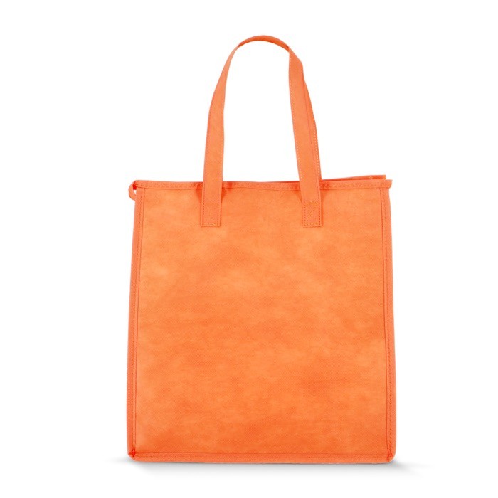 Bolsa nevera grande para llevar con forro de aluminio en el interior color naranja cuarta vista Bolsa nevera grande para llevar con forro de aluminio en el interior color naranja cuarta vista