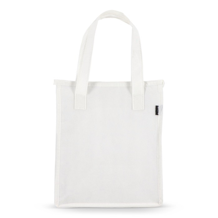 Bolsa nevera pequeña para llevar con forro de aluminio en el interior color blanco tercera vista Bolsa nevera pequeña para llevar con forro de aluminio en el interior color blanco tercera vista
