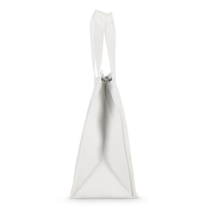 Bolsa nevera pequeña para llevar con forro de aluminio en el interior color blanco quinta vista Bolsa nevera pequeña para llevar con forro de aluminio en el interior color blanco quinta vista