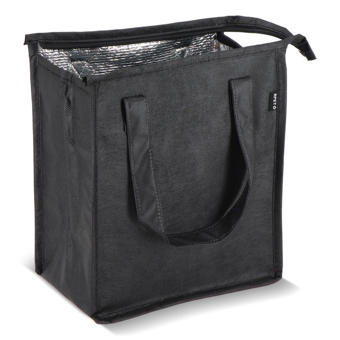 Bolsa nevera pequeña para llevar con forro de aluminio en el interior color negro segunda vista Bolsa nevera pequeña para llevar con forro de aluminio en el interior color negro segunda vista