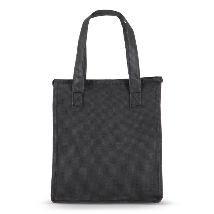 Bolsa nevera pequeña para llevar con forro de aluminio en el interior color negro cuarta vista Bolsa nevera pequeña para llevar con forro de aluminio en el interior color negro cuarta vista