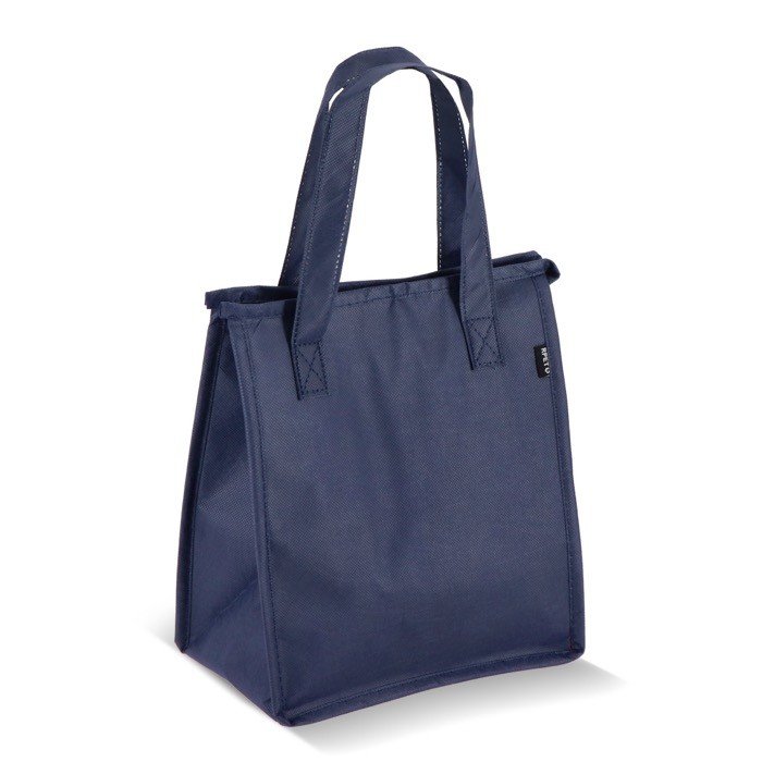 Bolsa nevera pequeña para llevar con forro de aluminio en el interior color azul oscuro Bolsa nevera pequeña para llevar con forro de aluminio en el interior color azul oscuro