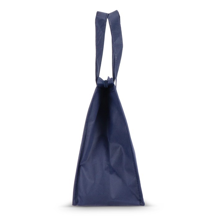 Bolsa nevera pequeña para llevar con forro de aluminio en el interior color azul oscuro sexta vista Bolsa nevera pequeña para llevar con forro de aluminio en el interior color azul oscuro sexta vista