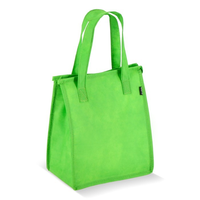 Bolsa nevera pequeña para llevar con forro de aluminio en el interior color verde lima Bolsa nevera pequeña para llevar con forro de aluminio en el interior color verde lima