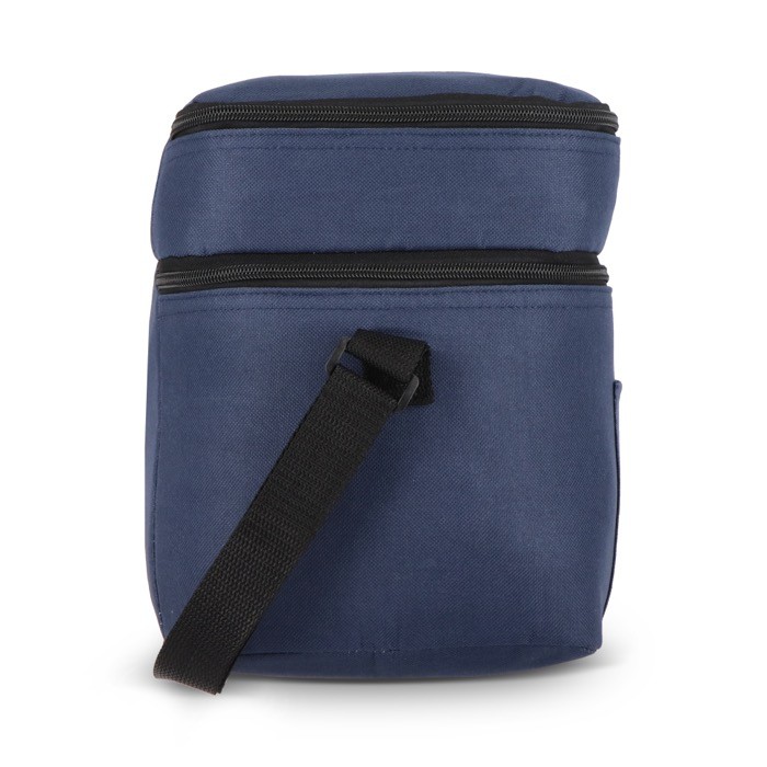 Bolsa nevera de doble compartimiento y bolsillo frontal 12L color azul oscuro sexta vista Bolsa nevera de doble compartimiento y bolsillo frontal 12L color azul oscuro sexta vista
