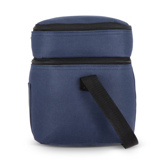 Bolsa nevera de doble compartimiento y bolsillo frontal 12L color azul oscuro septima vista Bolsa nevera de doble compartimiento y bolsillo frontal 12L color azul oscuro septima vista