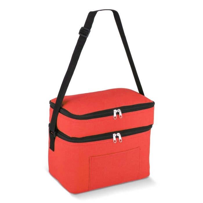 Bolsa nevera de doble compartimiento y bolsillo frontal 12L color rojo Bolsa nevera de doble compartimiento y bolsillo frontal 12L color rojo