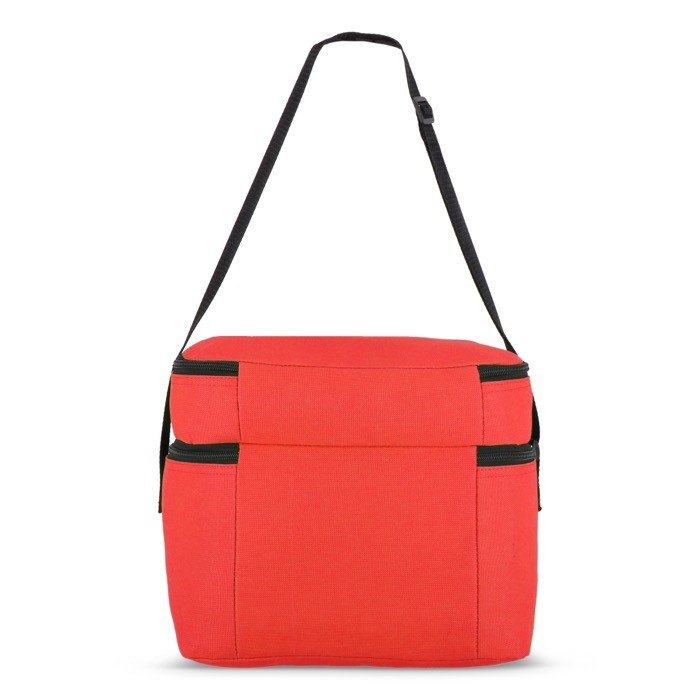 Bolsa nevera de doble compartimiento y bolsillo frontal 12L color rojo quinta vista Bolsa nevera de doble compartimiento y bolsillo frontal 12L color rojo quinta vista