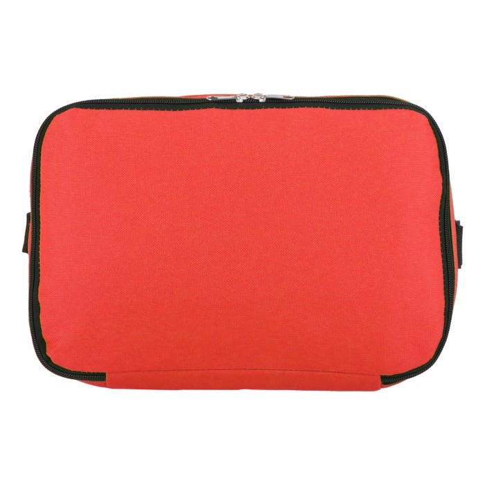 Bolsa nevera de doble compartimiento y bolsillo frontal 12L color rojo octava vista Bolsa nevera de doble compartimiento y bolsillo frontal 12L color rojo octava vista