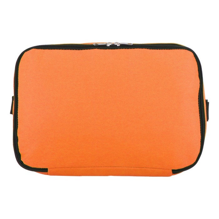 Bolsa nevera de doble compartimiento y bolsillo frontal 12L color naranja octava vista Bolsa nevera de doble compartimiento y bolsillo frontal 12L color naranja octava vista