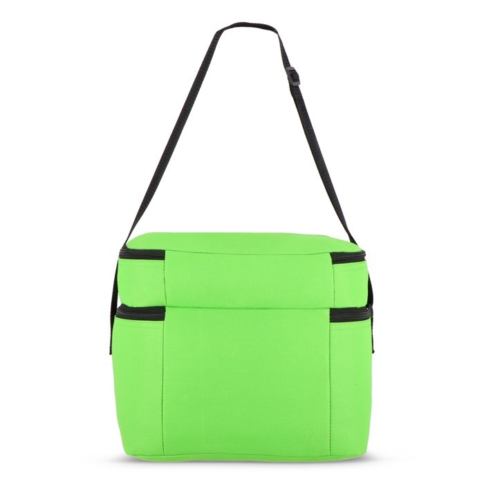Bolsa nevera de doble compartimiento y bolsillo frontal 12L color verde lima quinta vista Bolsa nevera de doble compartimiento y bolsillo frontal 12L color verde lima quinta vista