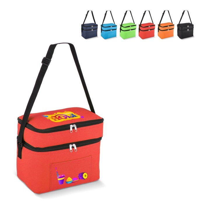 Bolsa nevera de doble compartimiento y bolsillo frontal 12L Bolsa nevera de doble compartimiento y bolsillo frontal 12L