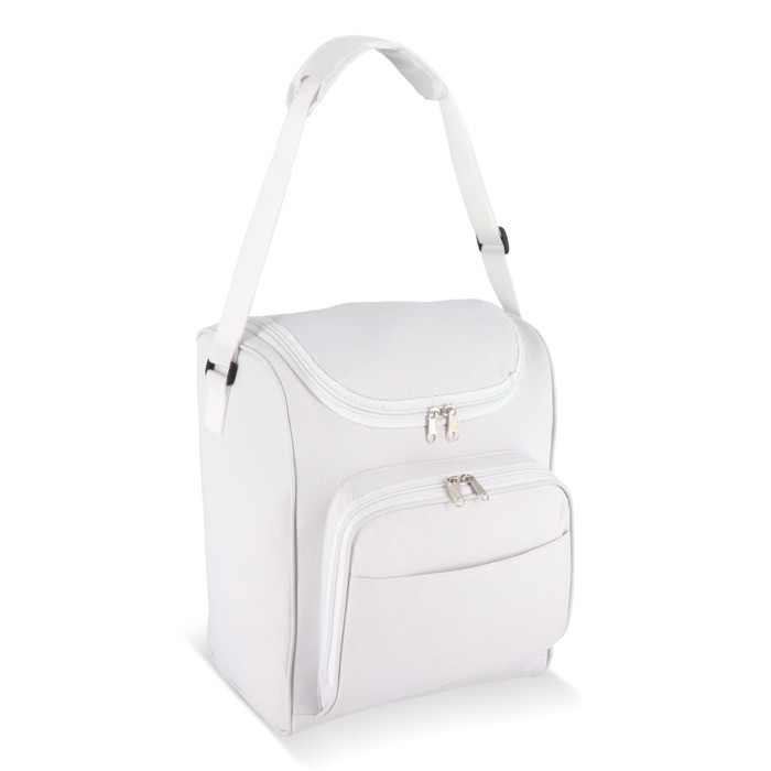 Bolsa nevera con forro de aluminio y doble compartimiento 13L color blanco Bolsa nevera con forro de aluminio y doble compartimiento 13L color blanco