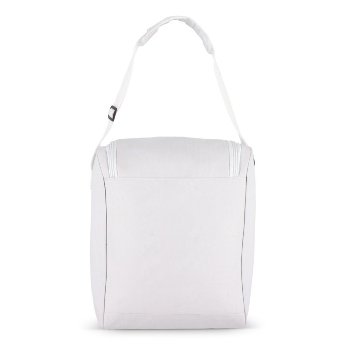 Bolsa nevera con forro de aluminio y doble compartimiento 13L color blanco cuarta vista Bolsa nevera con forro de aluminio y doble compartimiento 13L color blanco cuarta vista