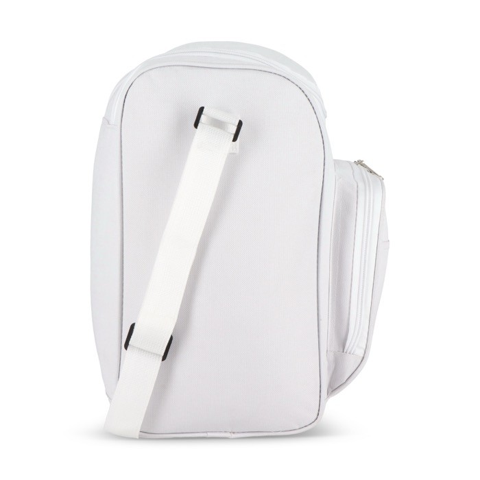 Bolsa nevera con forro de aluminio y doble compartimiento 13L color blanco quinta vista Bolsa nevera con forro de aluminio y doble compartimiento 13L color blanco quinta vista