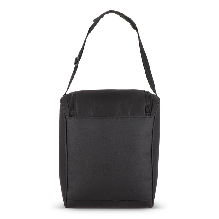 Bolsa nevera con forro de aluminio y doble compartimiento 13L color negro cuarta vista Bolsa nevera con forro de aluminio y doble compartimiento 13L color negro cuarta vista