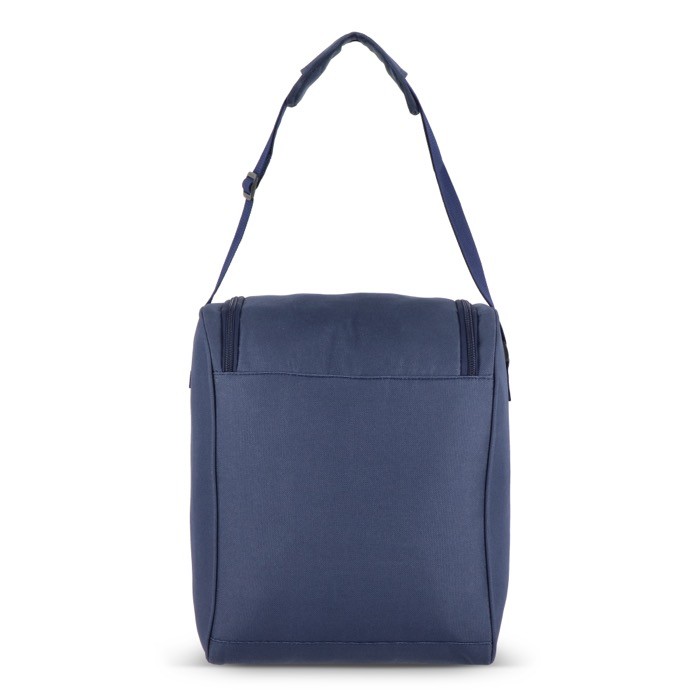 Bolsa nevera con forro de aluminio y doble compartimiento 13L color azul oscuro cuarta vista Bolsa nevera con forro de aluminio y doble compartimiento 13L color azul oscuro cuarta vista