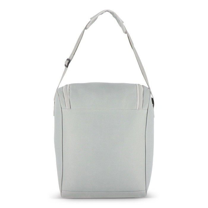 Bolsa nevera con forro de aluminio y doble compartimiento 13L color gris cuarta vista Bolsa nevera con forro de aluminio y doble compartimiento 13L color gris cuarta vista