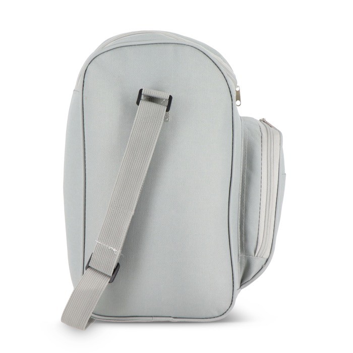 Bolsa nevera con forro de aluminio y doble compartimiento 13L color gris quinta vista Bolsa nevera con forro de aluminio y doble compartimiento 13L color gris quinta vista