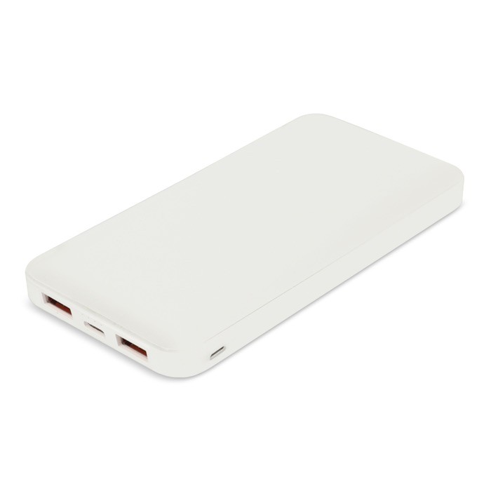 Batería externa ideal para viajes y uso diario 10.000 mAh color blanco