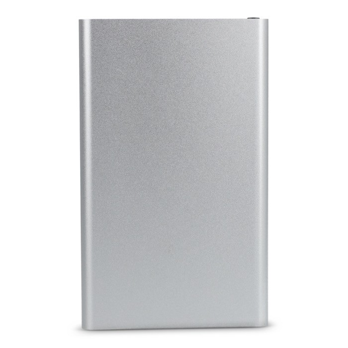 Batería portátil de aluminio reciclado en distintos colores 4.000 mAh color plateado segunda vista