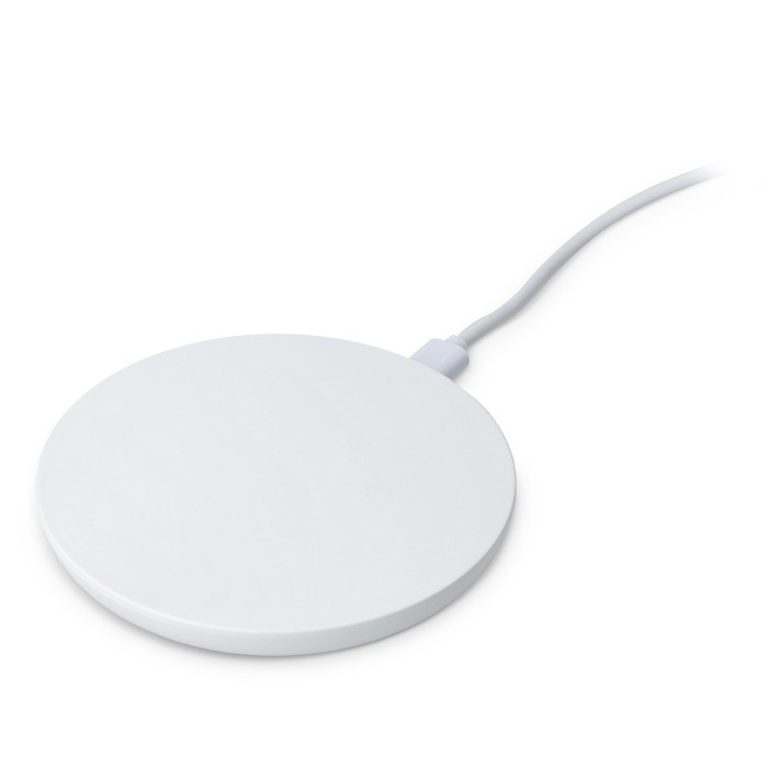 Cargador blanco circular con indicador LED en la base 15W color blanco