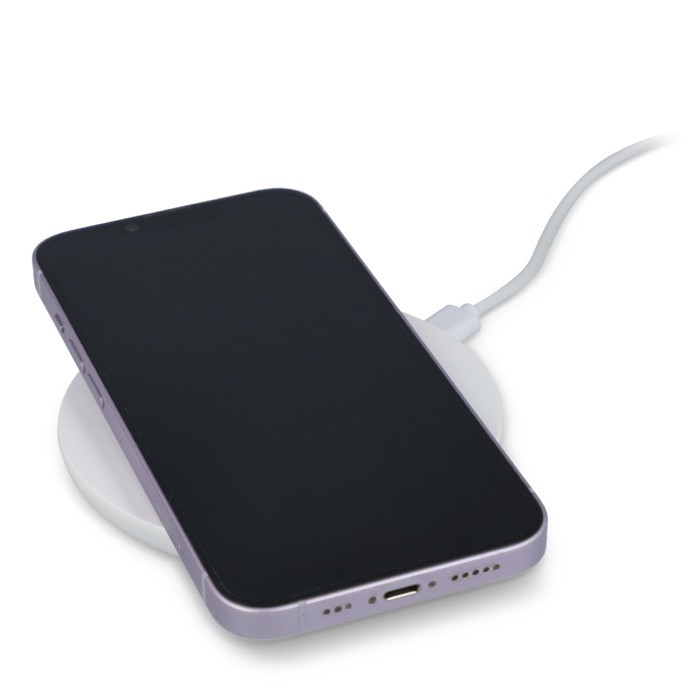 Cargador blanco circular con indicador LED en la base 15W color blanco segunda vista