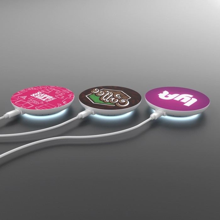 Cargador blanco circular con indicador LED en la base 15W color blanco novena vista