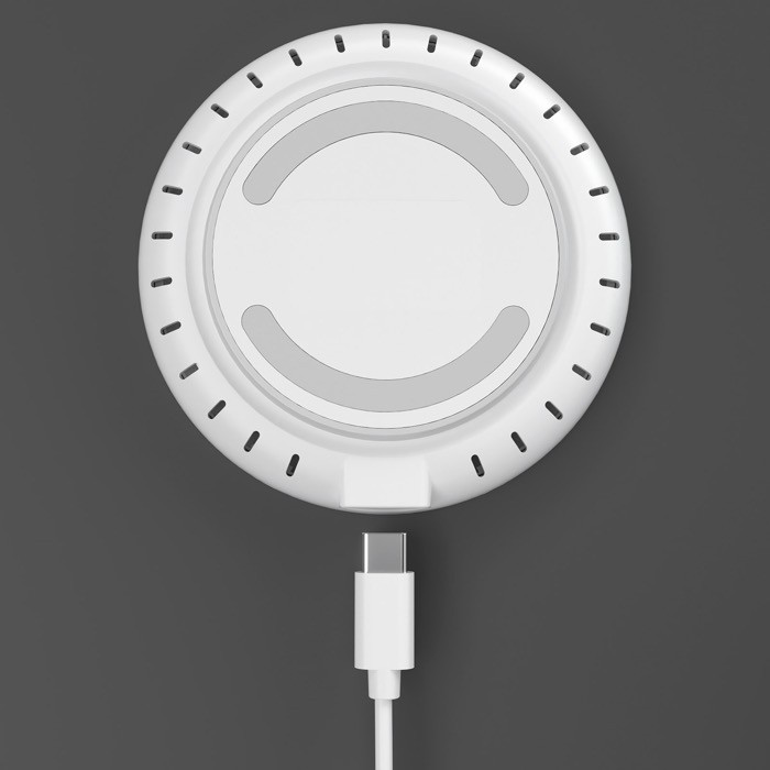 Cargador blanco circular con indicador LED en la base 15W color blanco