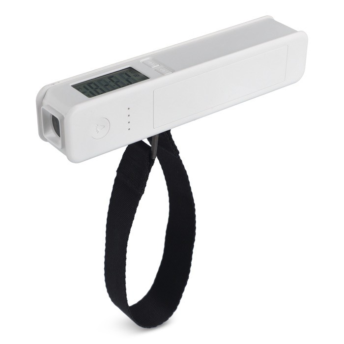 Powerbank 5 en 1 con báscula, linterna, regla y termómetro color blanco segunda vista