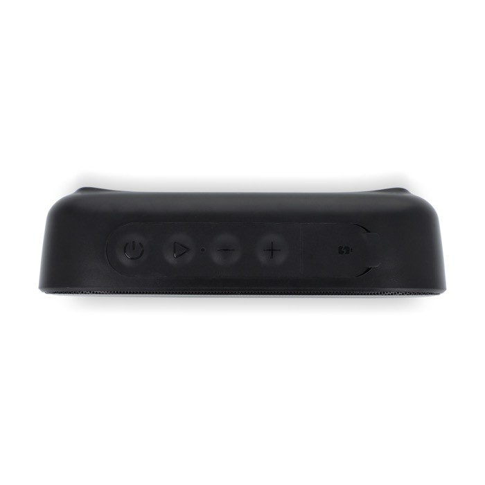 Altavoz personalizable resistente al agua y 5 horas de reproducción color negro cuarta vista Altavoz personalizable resistente al agua y 5 horas de reproducción color negro cuarta vista
