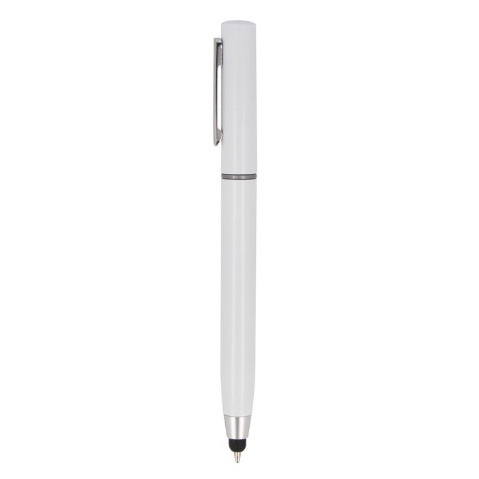 Bolígrafo multifuncional con un kit de limpieza electrónica color blanco tercera vista Bolígrafo multifuncional con un kit de limpieza electrónica color blanco tercera vista