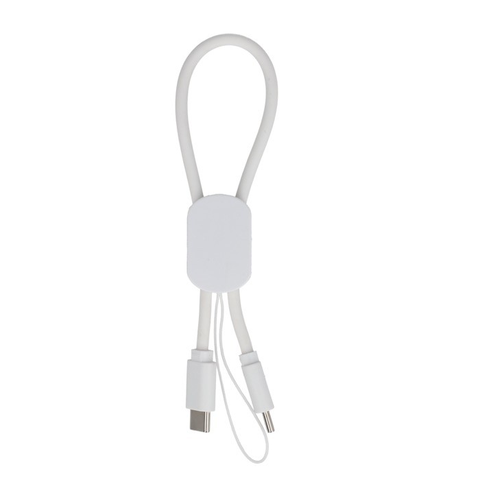 Cable de carga compacto y personalizable ideal para transportarlo 60 W color blanco segunda vista