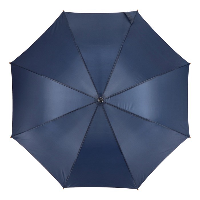Paraguas de varios colores con mango curvado de madera Ø103 color azul oscuro tercera vista