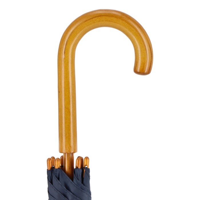 Paraguas de varios colores con mango curvado de madera Ø103 color azul oscuro quinta vista