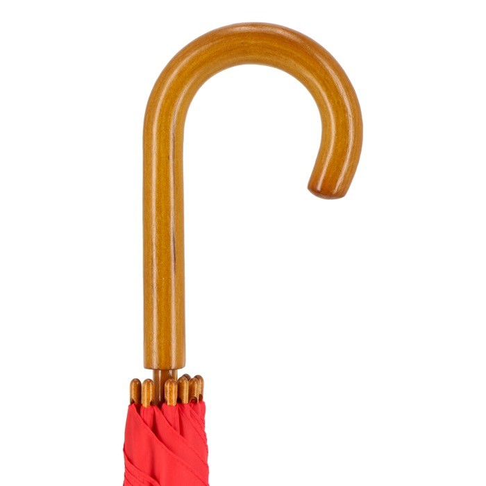 Paraguas de varios colores con mango curvado de madera Ø103 color rojo quinta vista