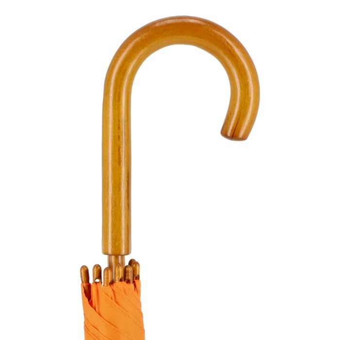 Paraguas de varios colores con mango curvado de madera Ø103 color naranja quinta vista