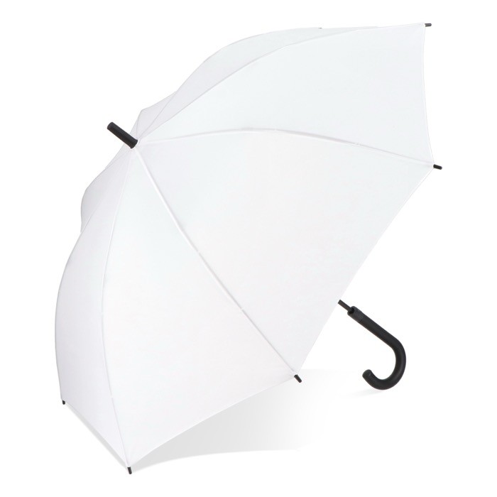 Paraguas de varios colores con mango curvado negro Ø105 color blanco Paraguas de varios colores con mango curvado negro Ø105 color blanco
