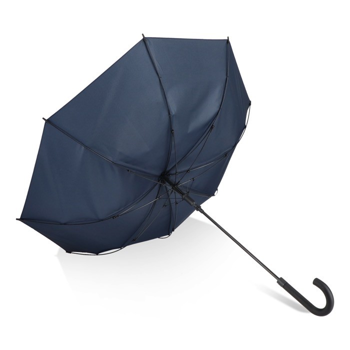 Paraguas de varios colores con mango curvado negro Ø105 color azul oscuro cuarta vista Paraguas de varios colores con mango curvado negro Ø105 color azul oscuro cuarta vista