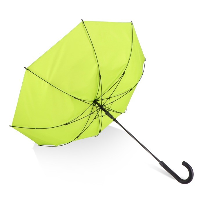 Paraguas de varios colores con mango curvado negro Ø105 color verde lima cuarta vista Paraguas de varios colores con mango curvado negro Ø105 color verde lima cuarta vista