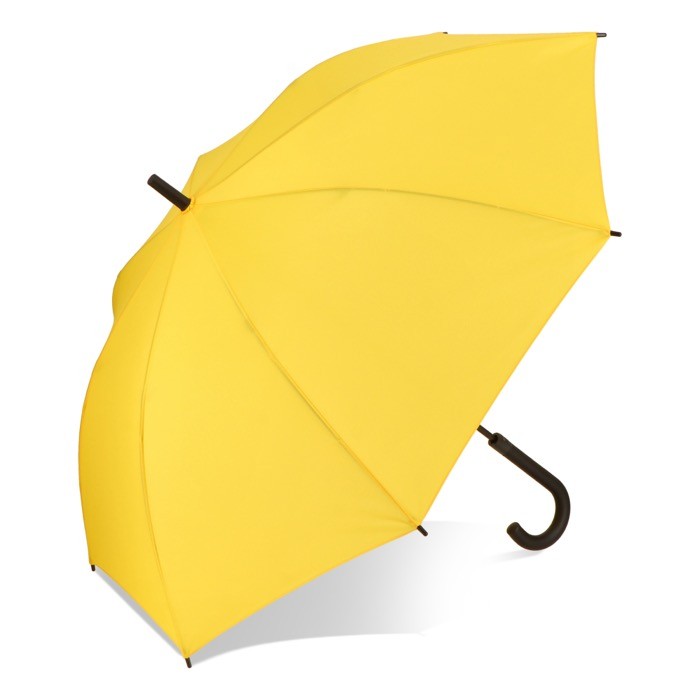 Paraguas de varios colores con mango curvado negro Ø105 color amarillo Paraguas de varios colores con mango curvado negro Ø105 color amarillo