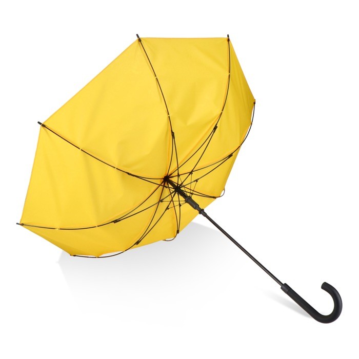 Paraguas de varios colores con mango curvado negro Ø105 color amarillo cuarta vista Paraguas de varios colores con mango curvado negro Ø105 color amarillo cuarta vista