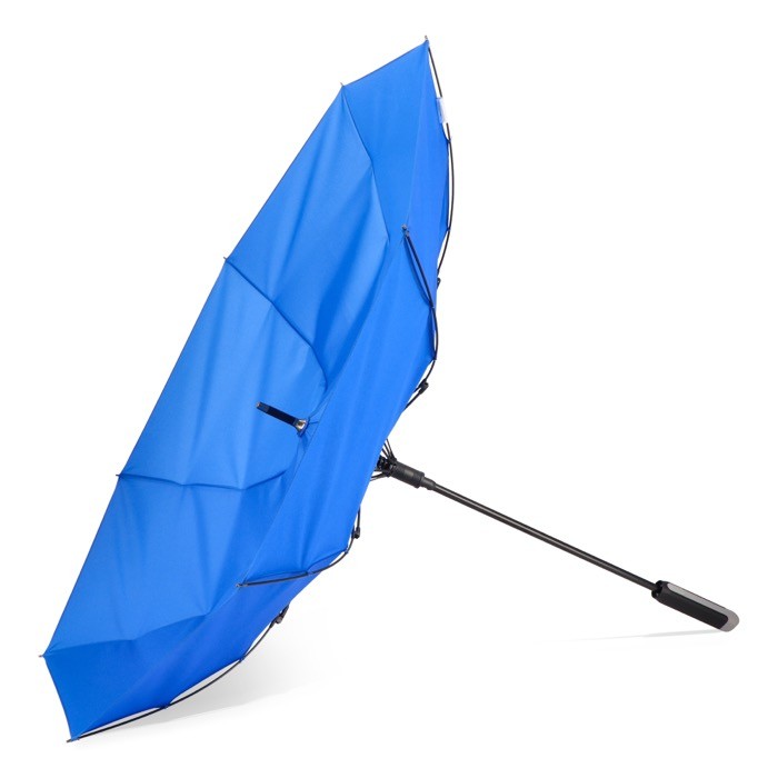 Clásico paraguas con un mango ergonómico para mejor agarre Ø105 color azul cuarta vista Clásico paraguas con un mango ergonómico para mejor agarre Ø105 color azul cuarta vista