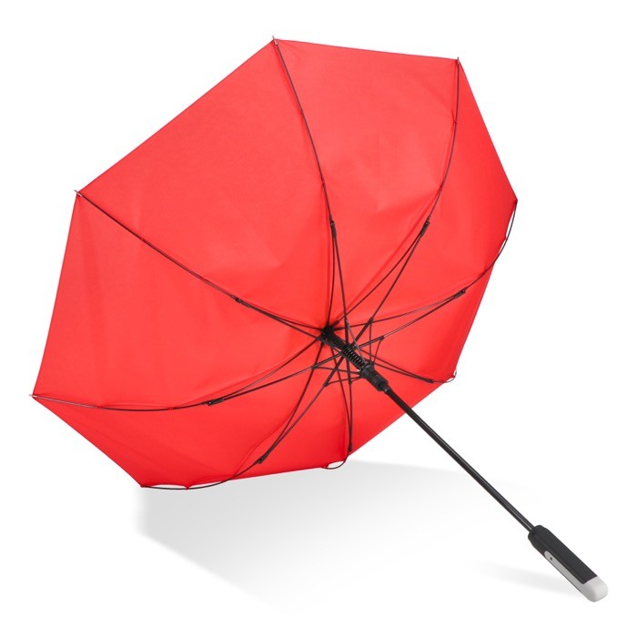 Clásico paraguas con un mango ergonómico para mejor agarre Ø105 color rojo tercera vista Clásico paraguas con un mango ergonómico para mejor agarre Ø105 color rojo tercera vista