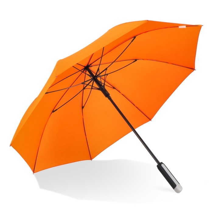 Clásico paraguas con un mango ergonómico para mejor agarre Ø105 color naranja segunda vista Clásico paraguas con un mango ergonómico para mejor agarre Ø105 color naranja segunda vista