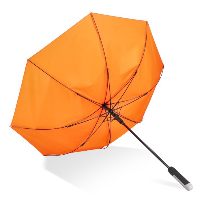 Clásico paraguas con un mango ergonómico para mejor agarre Ø105 color naranja tercera vista Clásico paraguas con un mango ergonómico para mejor agarre Ø105 color naranja tercera vista